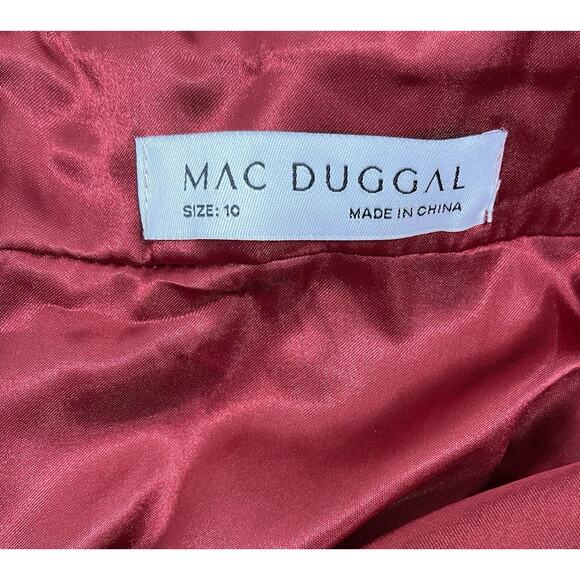 Mac Duggal 67854 Floral Embellished Butterfly Sleeve Velvet Hem Dress Size 10 - Picture 6 of 7